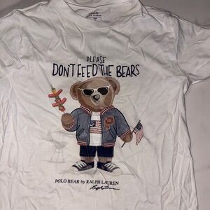 Polo by Ralph Lauren White Tee with Bear Graphic